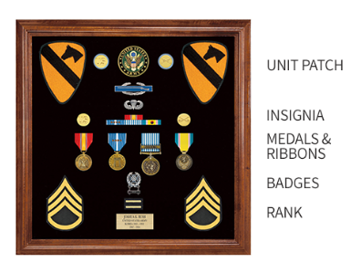 medals and ribbons shadow box