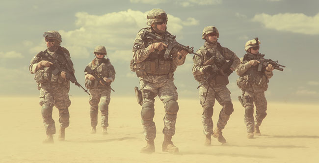 army infantrymen in desert