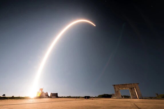 Falcon nine rocket launch at Cape Canaveral Air Force Station