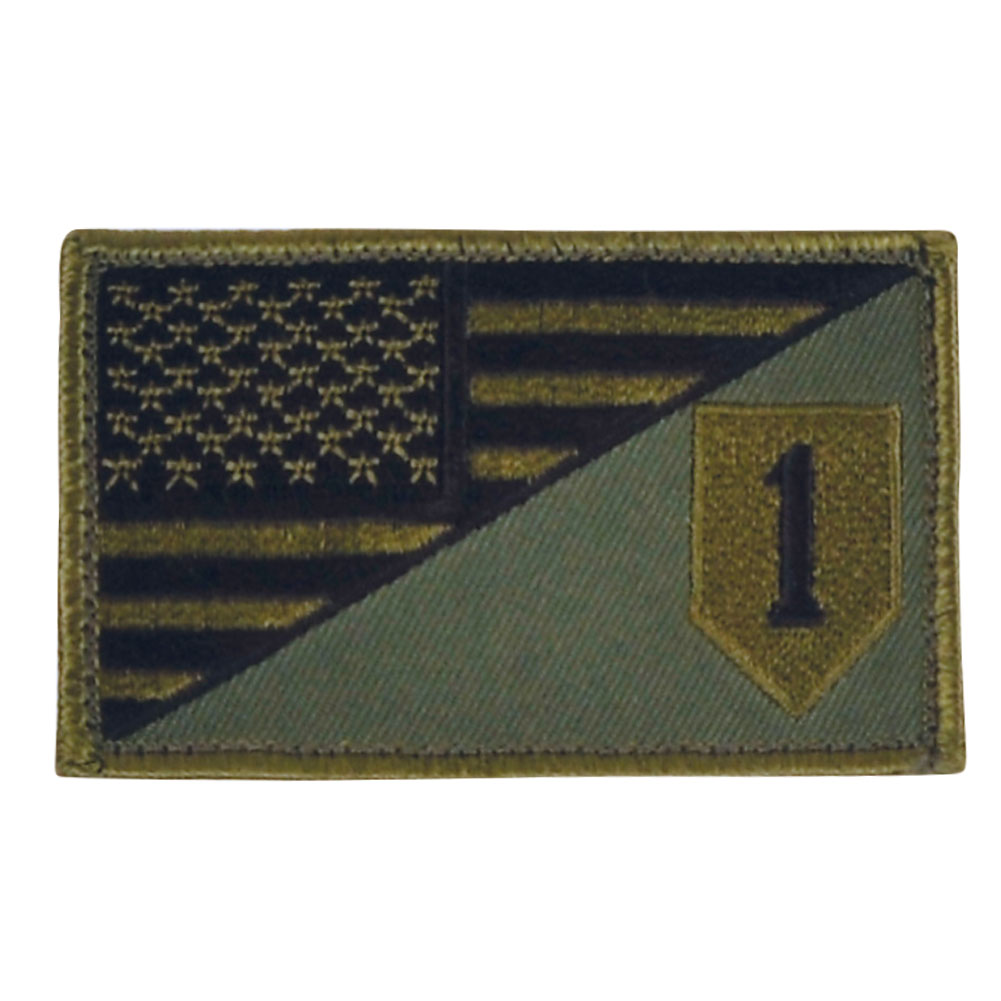 MILITARY US ARMY PATCH 101ST AIRBORNE DIVISION SQUARE SUBDUED GREEN AND BLACK 