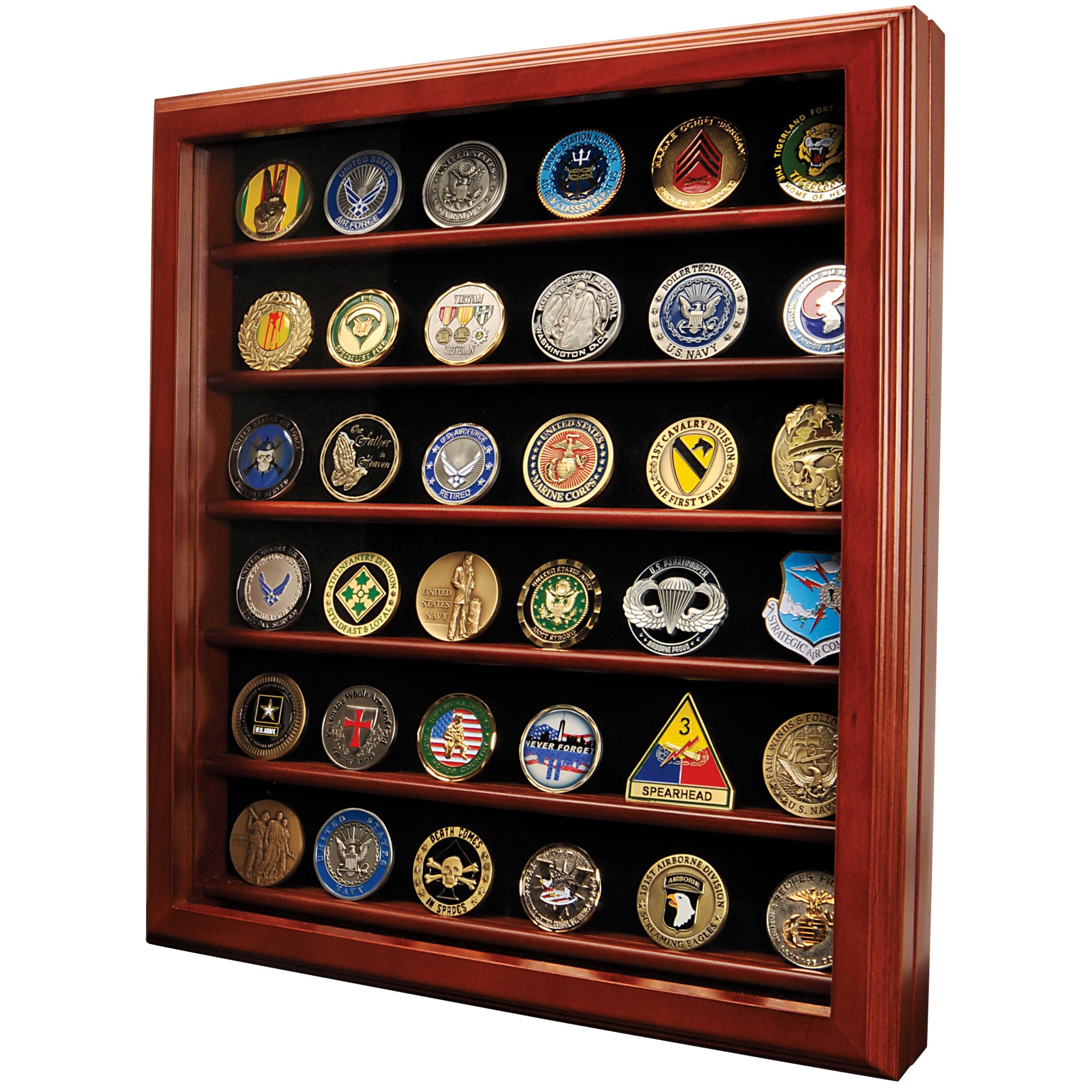 Large Military Challenge Coin Display Case Cabinet, 47% OFF