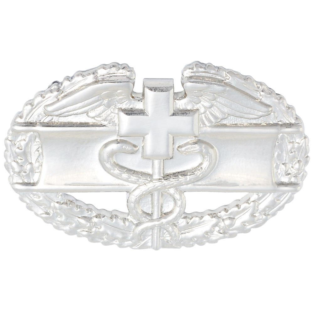 Army Combat Medical Badge 1st Award Silver Oxide Dress Miniature