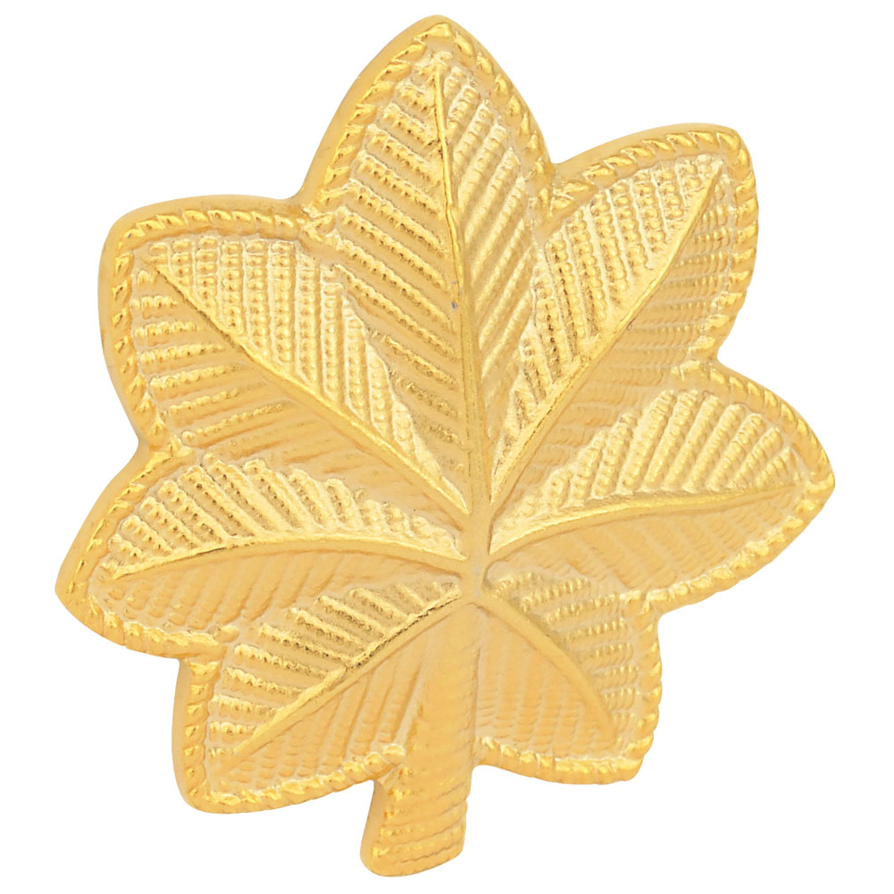 Major Oak Leaf Rank Insignia Metal Gold Finish