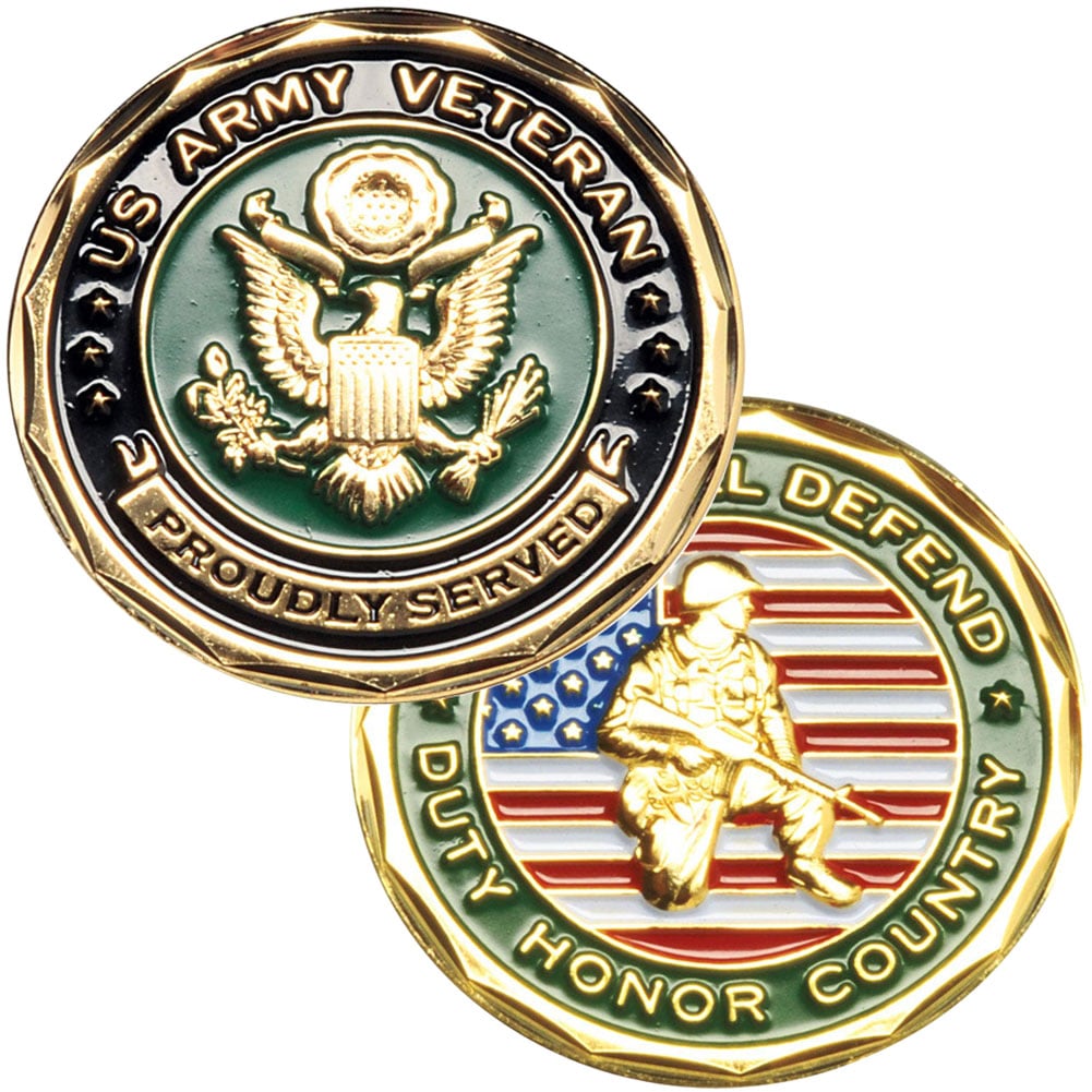 Army Veteran Proudly Served Coin