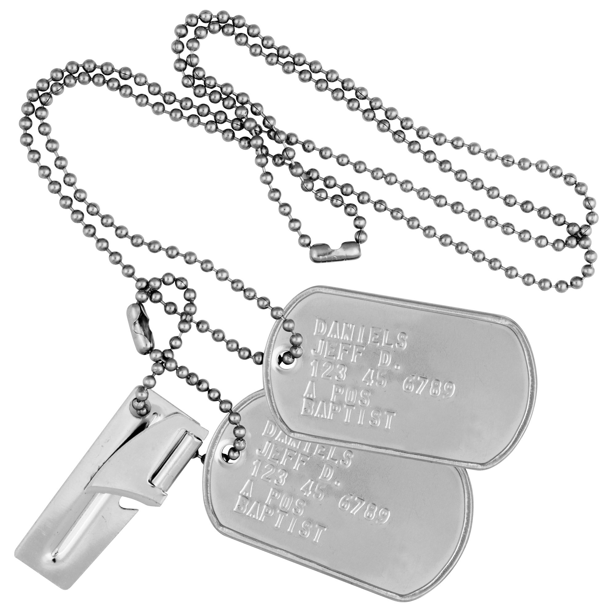 Embossed Stamped Genuine Military Dog Tags, Made On Military Machine ...