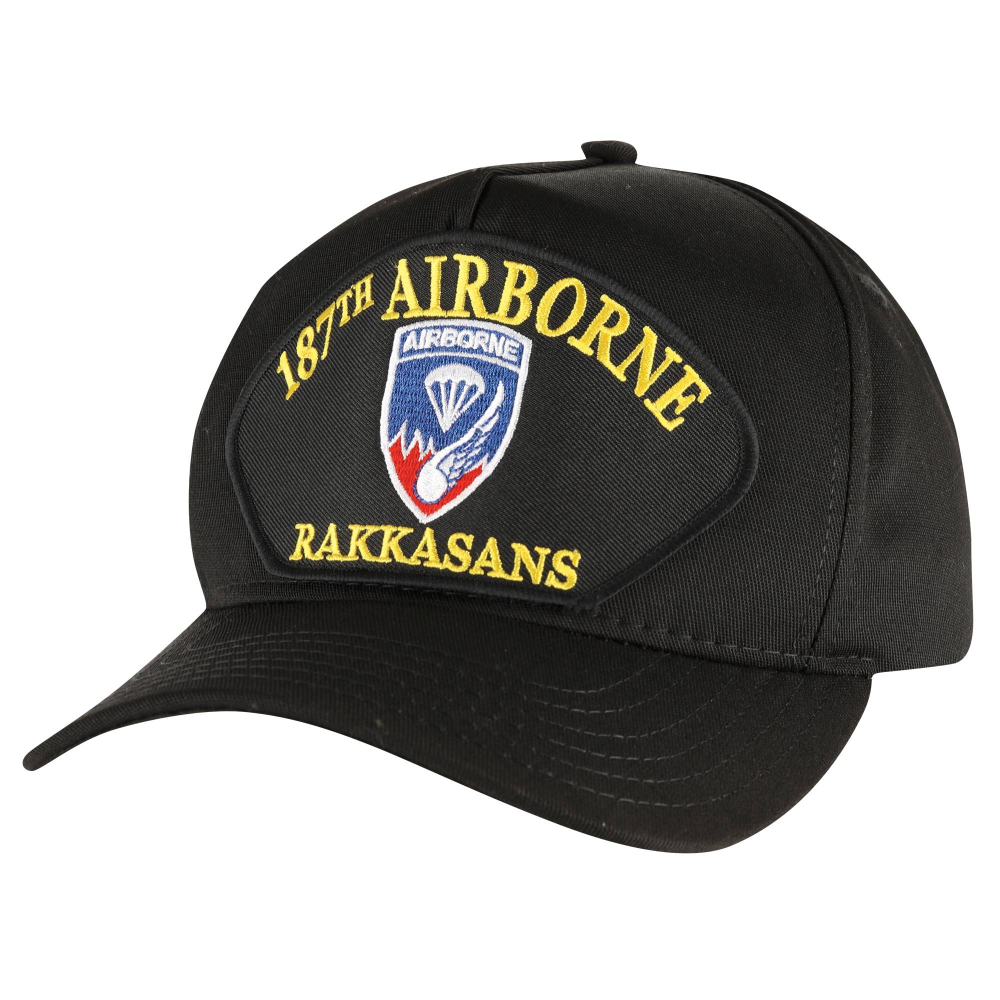 187th Airborne Rakkasans Patch Cap USA Made - Black