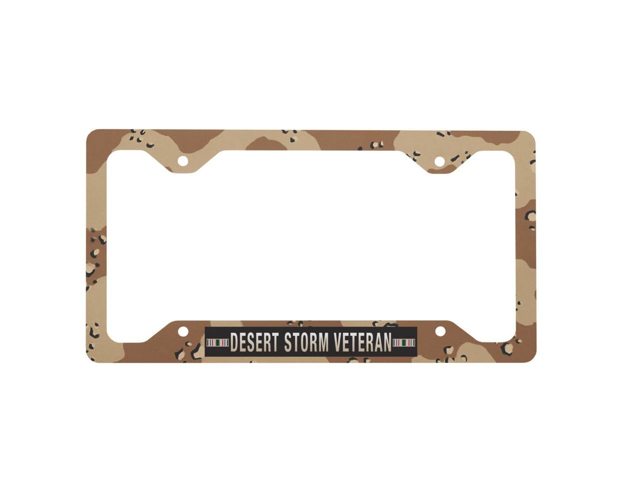 Metal Desert Storm Veteran License Plate Frame