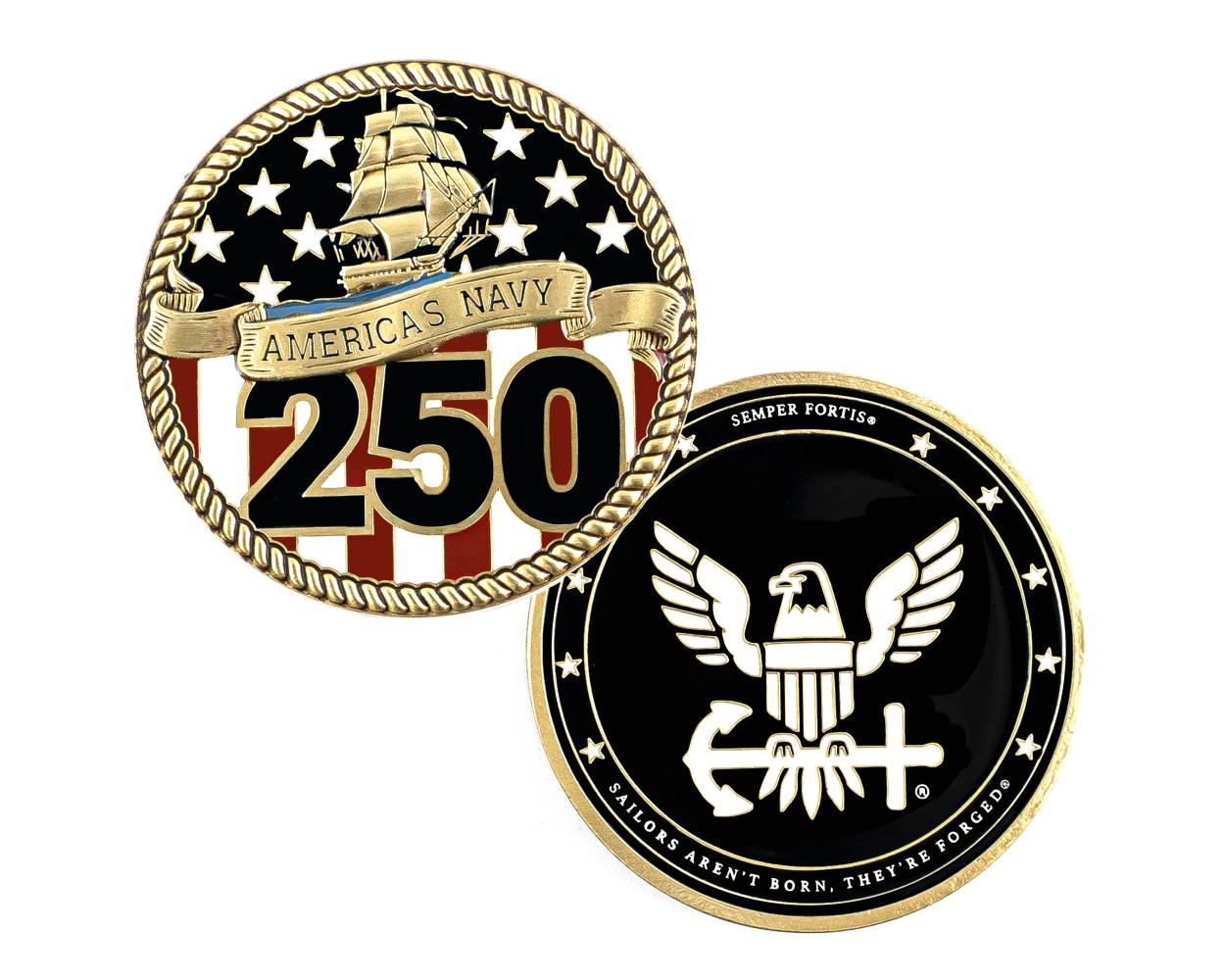 America's Navy 250th Anniversary Challenge Coin – Officially Licensed