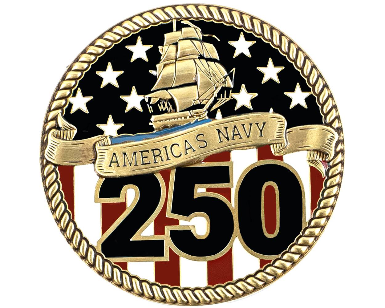 America's Navy 250th Anniversary Challenge Coin – Officially Licensed