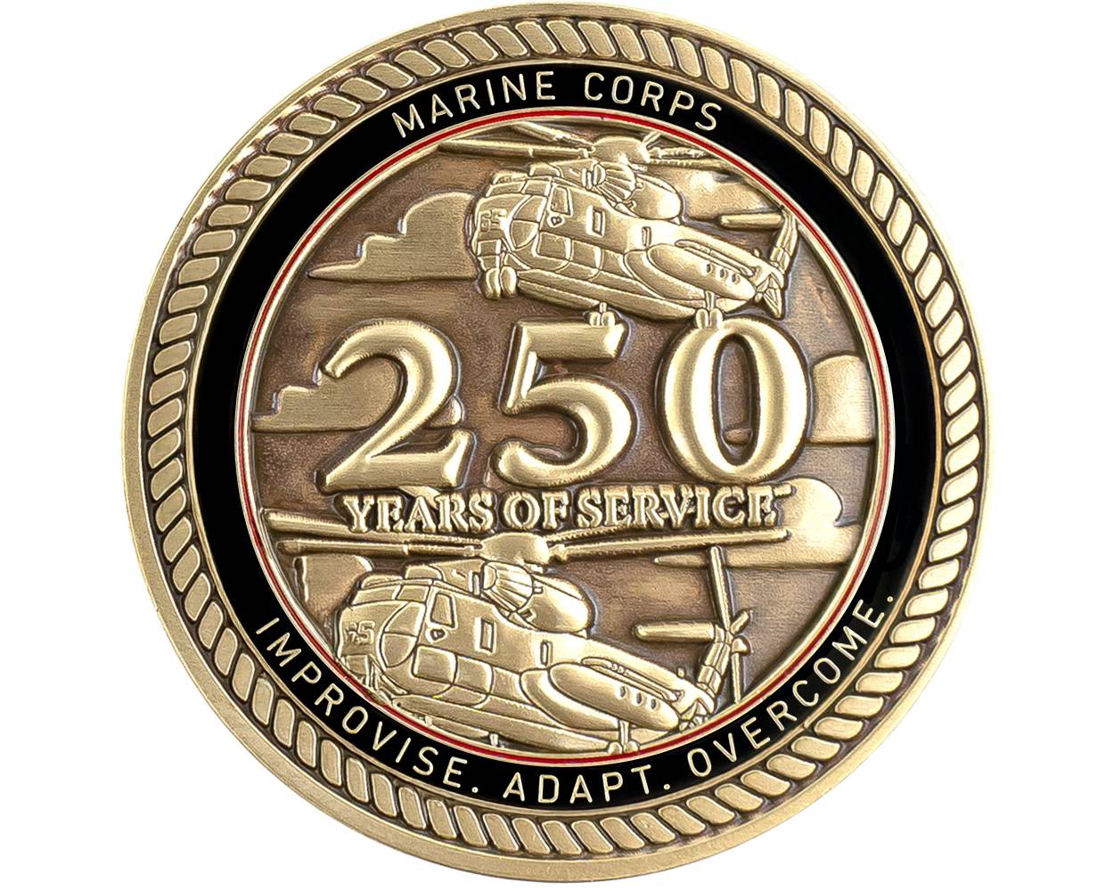 USMC 250th Anniversary Challenge Coin – Officially Licensed, 1.75