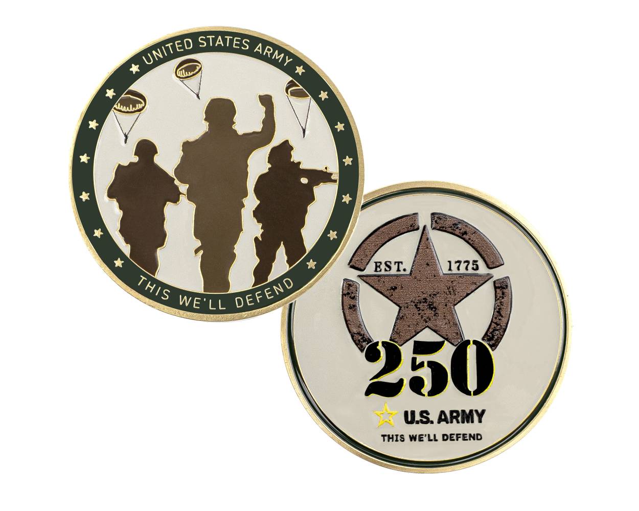 1775 US Army Challenge Coin Metal Hollow Core Valori Scavati Collezione Di Medaglie Commemorative Milari Regalo Di Festa - Foto 7