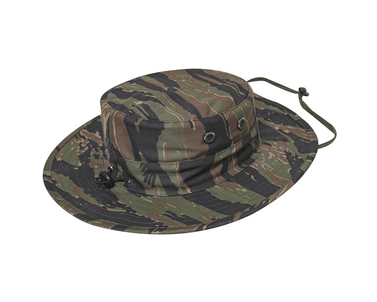 Tiger Stripe Boonie Hat Adjustable Military Jungle Camo Wide Brim
