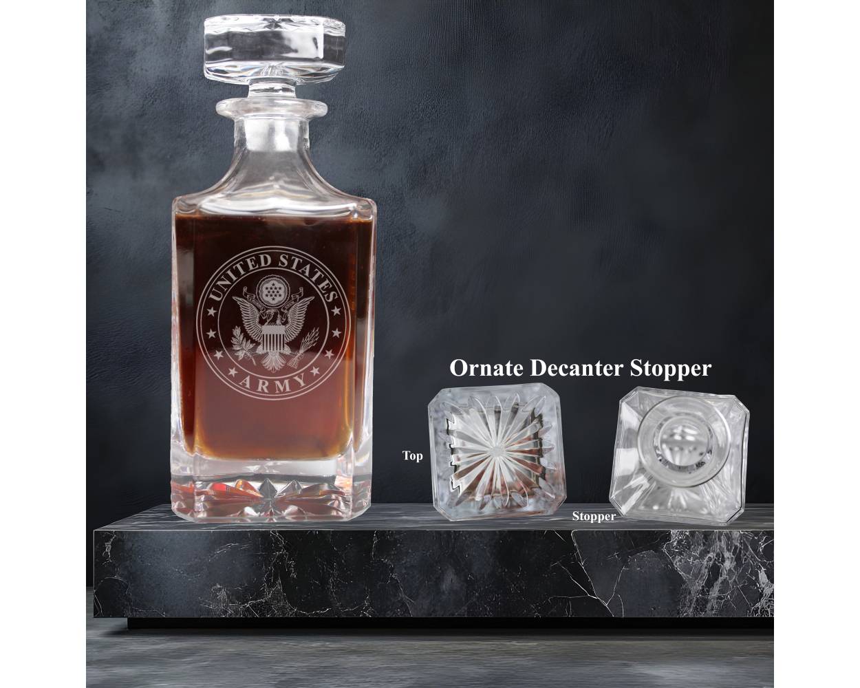 United States Army Personalized Decanter Set