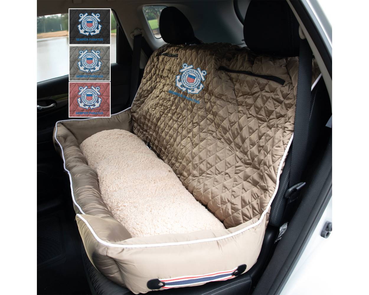 Coast Guard Logo Smooth Double Vehicle Pet Bed Large 34 quot x 46