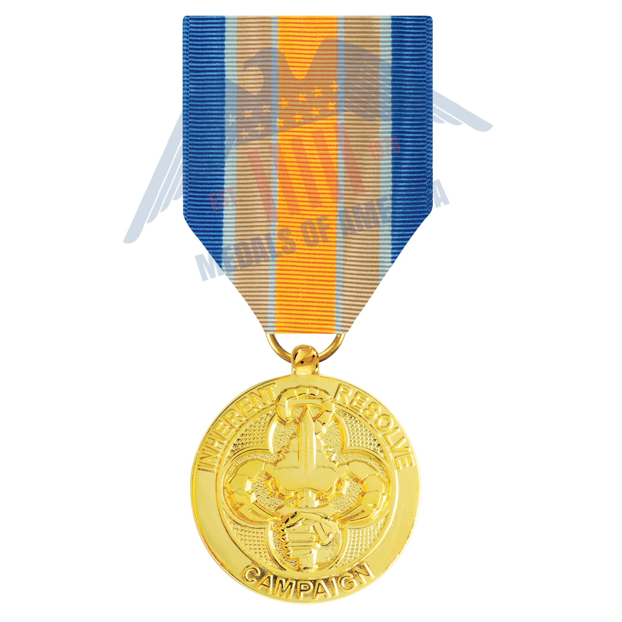 Inherent Resolve Campaign Medal Anodized Full Size Long Drape