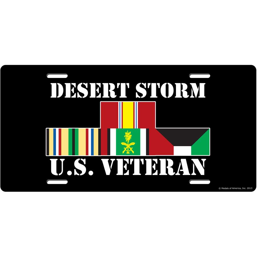 Desert Storm Veteran W/Ribbons License Plate