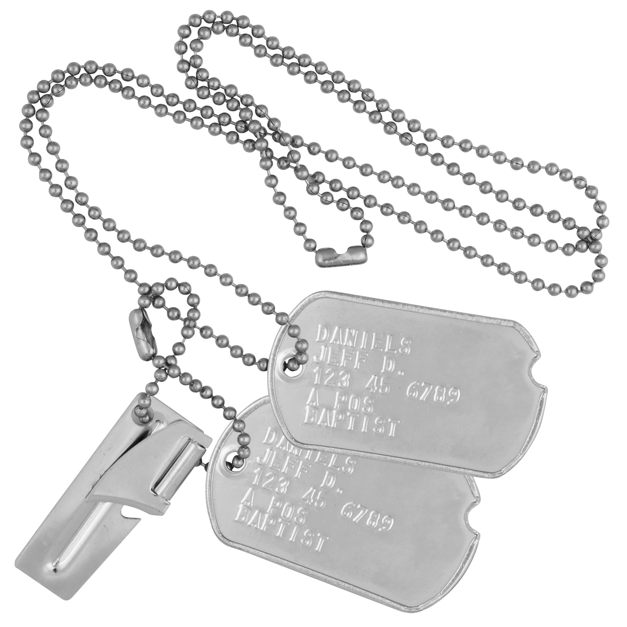 Notched Dog Tags with Chain