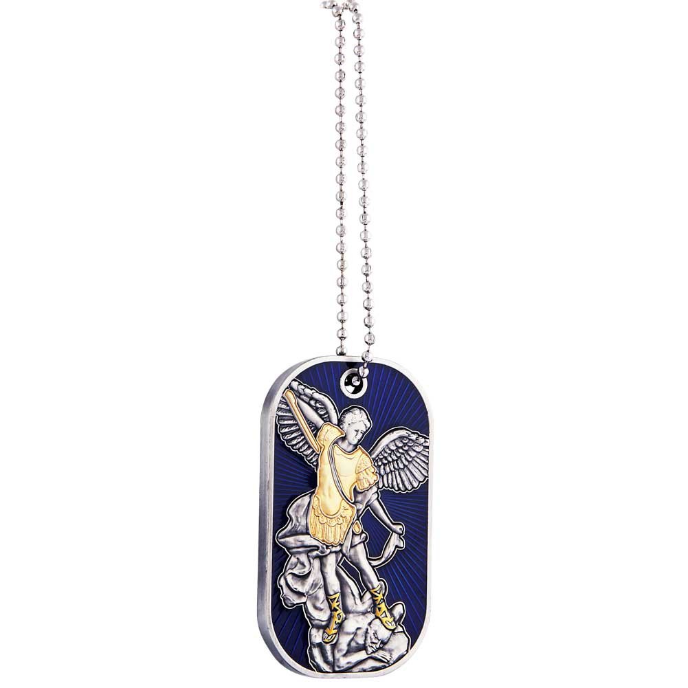 Very angry Sparkle Pensive St Michael Dog Tag Challenge Coin