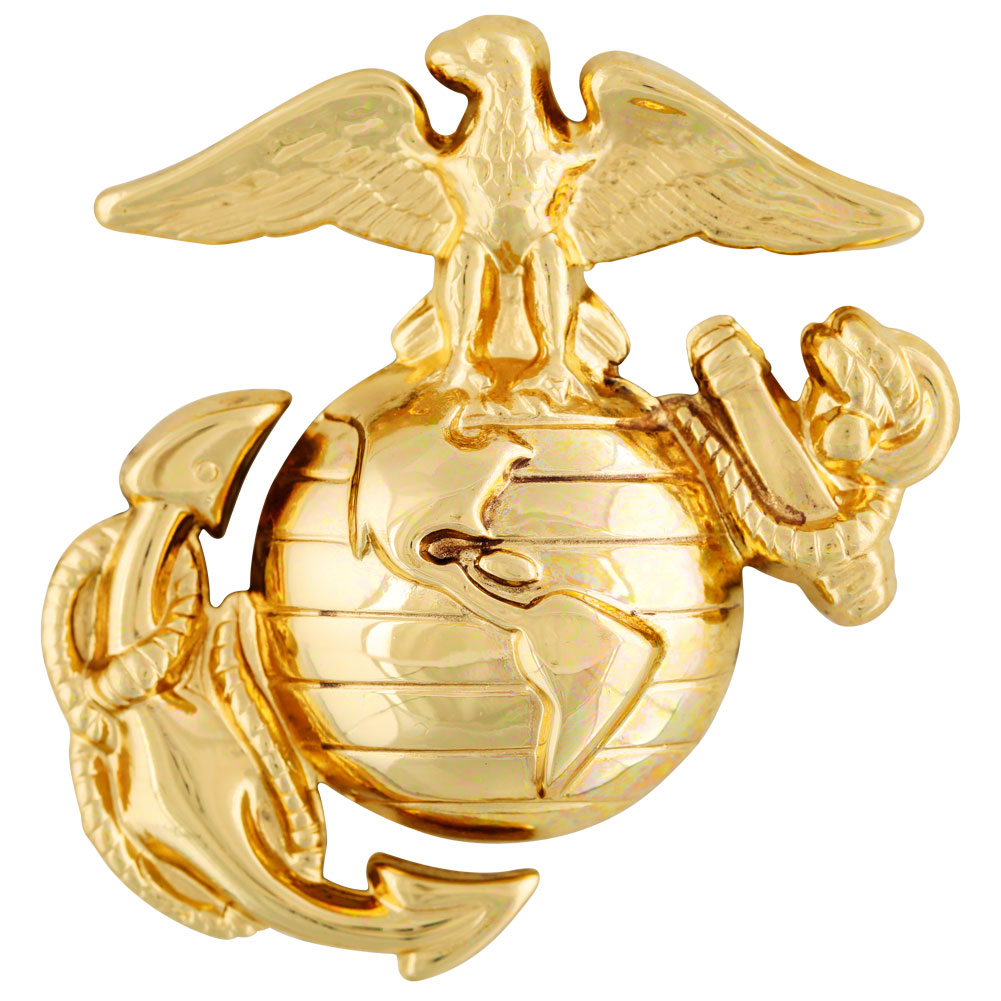 USMC Insignia Badge Pin Visor Hat Marine Corps Army Navy Marines Vietnam WK2 Sil 