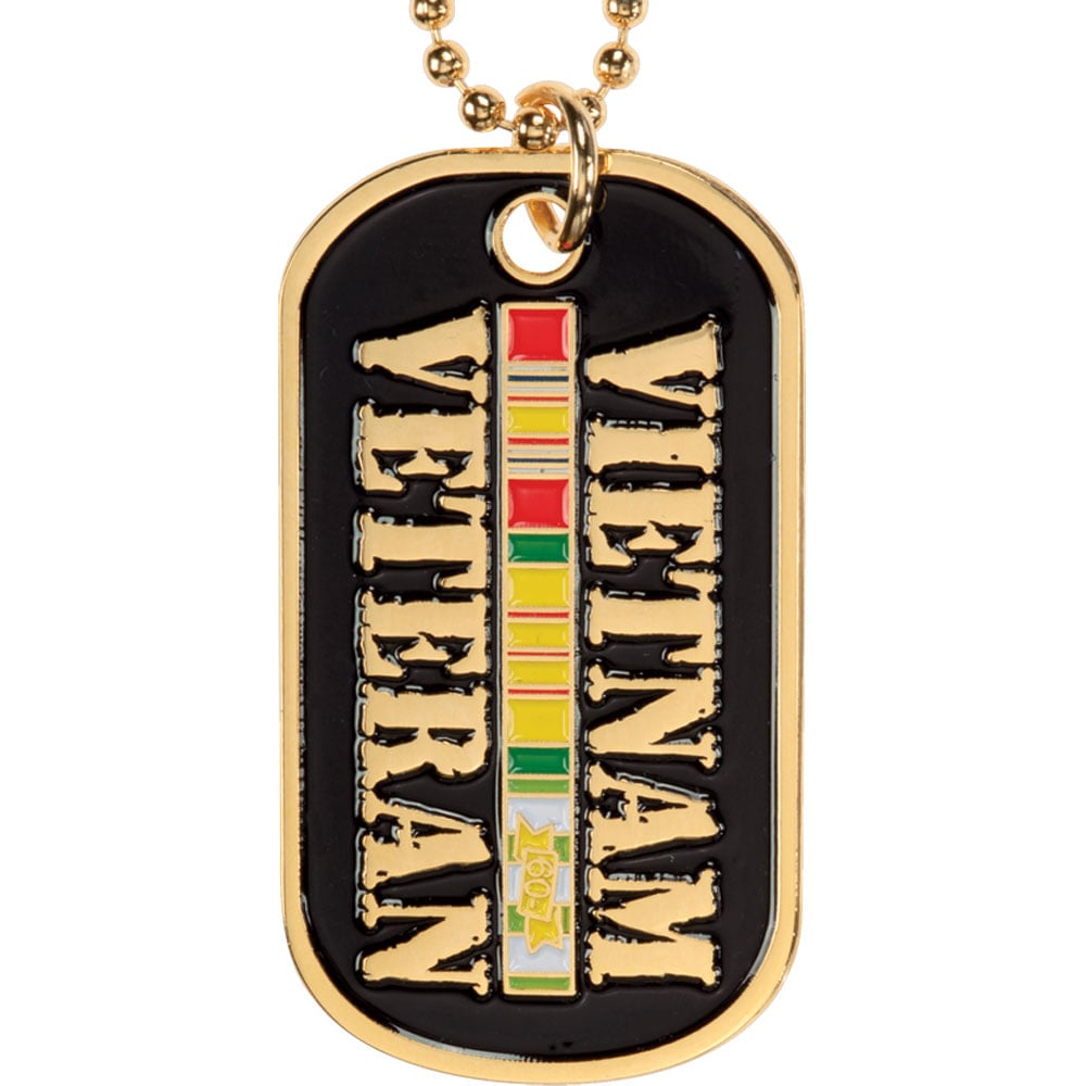 Vietnam Veteran with Ribbons Dog Tag